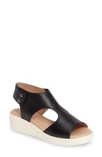 Women's Johnston & Murphy Camilla Slingback Wedge Sandal .5 M - Black