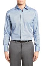 Men's Peter Millar Geo Petal Sport Shirt, Size - Blue