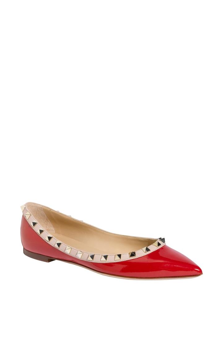 Women's Valentino Garavani Rockstud Ballerina Flat Us / 34eu - Red