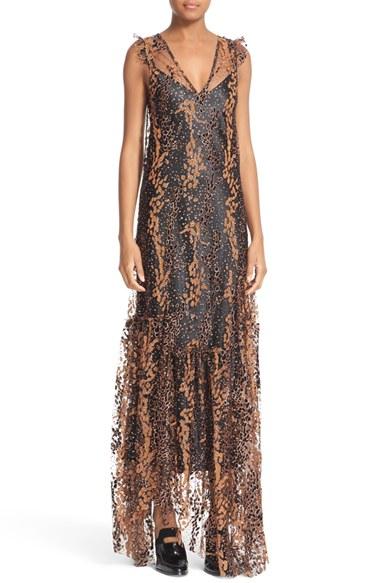 Women's Opening Ceremony Enamel Glitter Tulle Midi Dress