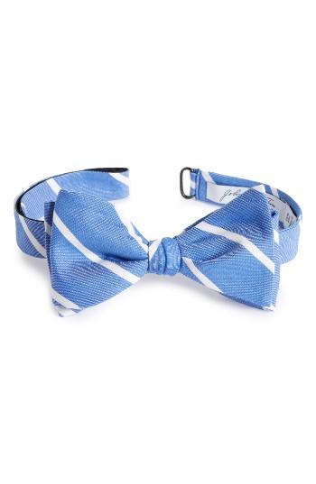 Men's John W. Nordstrom Stripe Silk Bow Tie, Size - Blue