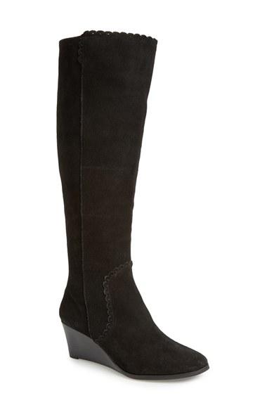 Women's Jack Rogers 'mia' Knee High Wedge Boot M - Black