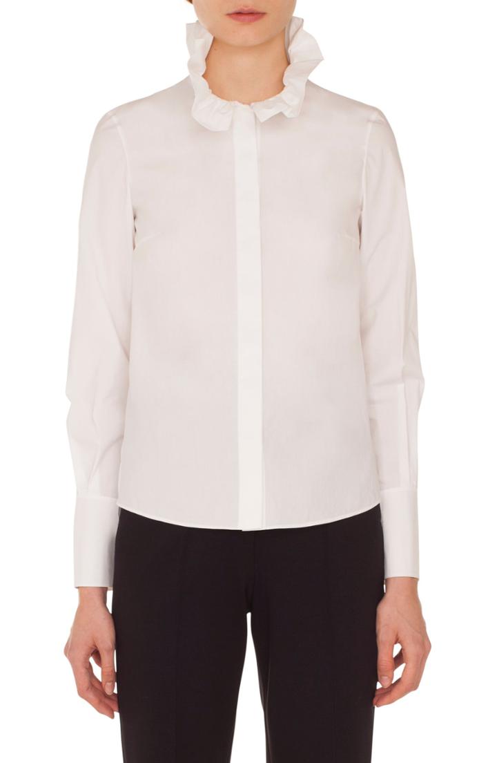 Women's Akris Punto Ruffle Neck Blouse