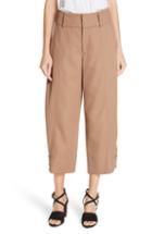 Women's See By Chloe Crop Wide Leg Pants Us / 36 Fr - Beige