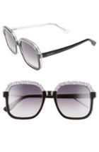 Women's Jimmy Choo 53mm Glitter Frame Sunglasses - Black Glitter/ Grey