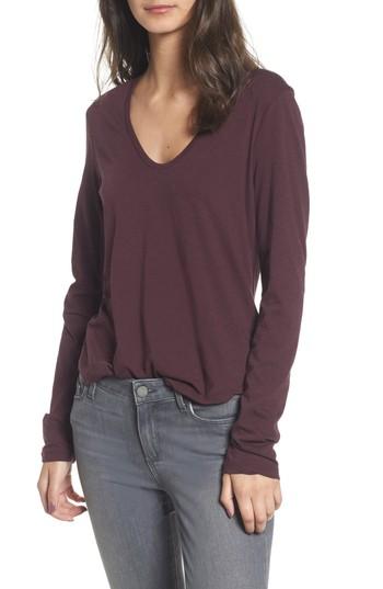 Women's James Perse Zig Zag Tee - Burgundy