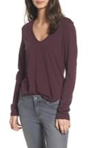 Women's James Perse Zig Zag Tee - Burgundy