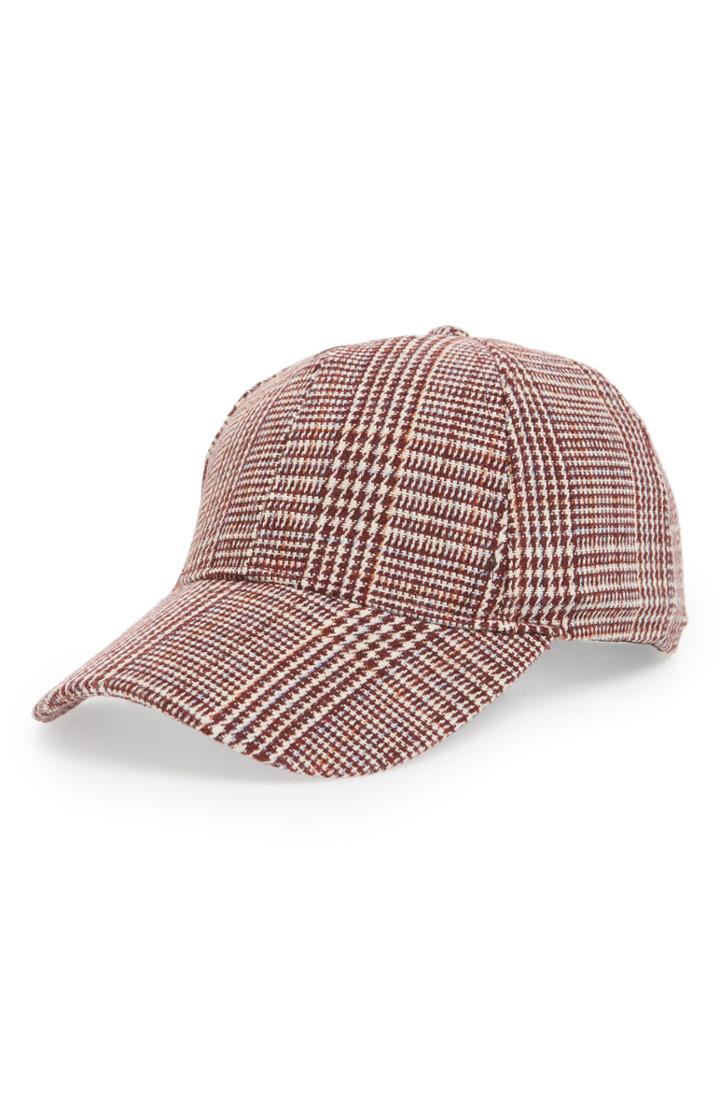 Women's Sole Society Plaid Baseball Cap -