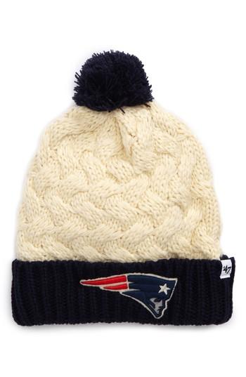 Women's '47 New England Patriots Pom Beanie - White