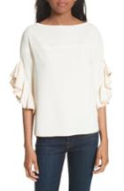 Women's See By Chloe Ruffle Sleeve Top Us / 34 Fr - Ivory