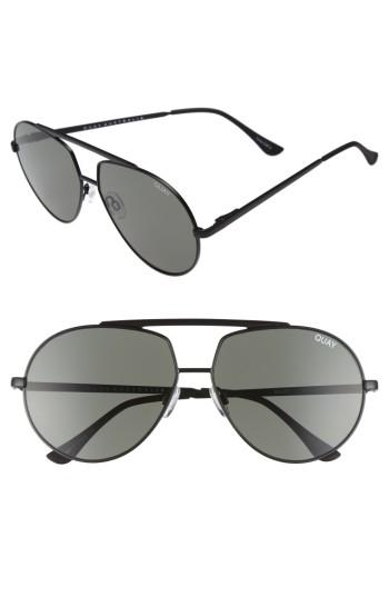Men's Quay Australia Blaze 68mm Aviator Sunglasses - Black/ Green