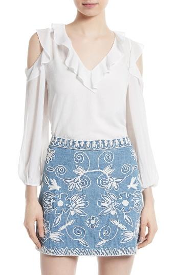 Women's Alice + Olivia Gia Cold Shoulder Blouse