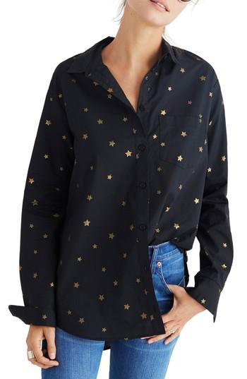 Women's Madewell Oversize Ex-boyfriend Shirt - Black