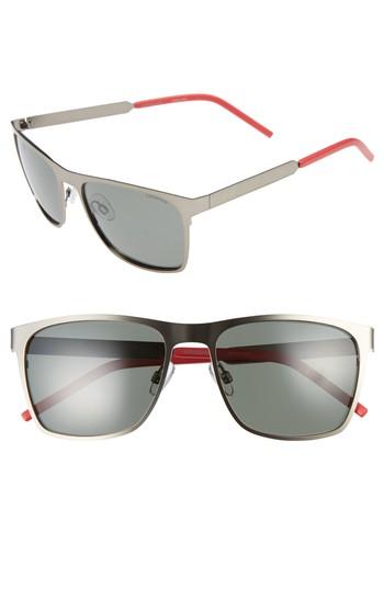 Men's Polaroid 57mm Polarized Sunglasses - Semi Matte Ruthenium/ Green