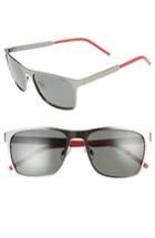 Men's Polaroid 57mm Polarized Sunglasses - Semi Matte Ruthenium/ Green