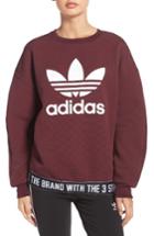 Women's Adidas Originals Trefoil Crewneck Sweatshirt - Burgundy