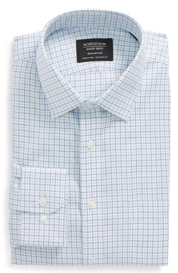 Men's Nordstrom Men's Shop Smartcare(tm) Traditional Fit Check Dress Shirt 32/33 - Green