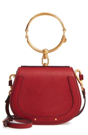 Chloe Small Nile Bracelet Leather Crossbody Bag - Black