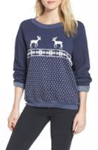 Women's Wildfox Snow Deer Sweatshirt - Blue