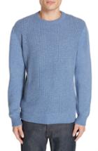 Men's Eidos Waffle Knit Cashmere Crewneck Sweater - Blue