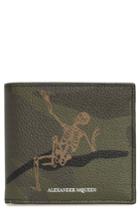 Men's Alexander Mcqueen Dancing Skeleton Print Leather Wallet -