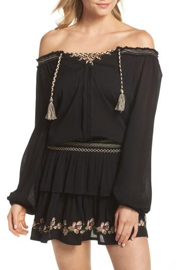 Women's Surf Gypsy Stripe Cover-up Dress - Black