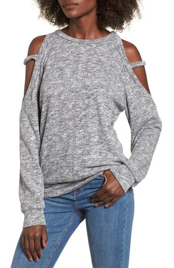 Women's Heathered Cold Shoulder Sweatshirt