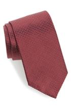Men's David Donahue Grid Silk Tie, Size - Red