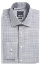 Men's David Donahue Trim Fit Check Dress Shirt 32/33 - Grey