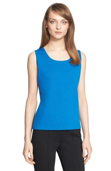 Women's St. John Collection Milano Knit Contour Tank, Size - Blue