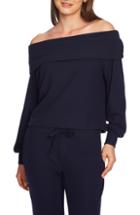 Women's 1.state Foldover Off Shoulder Top, Size - Blue