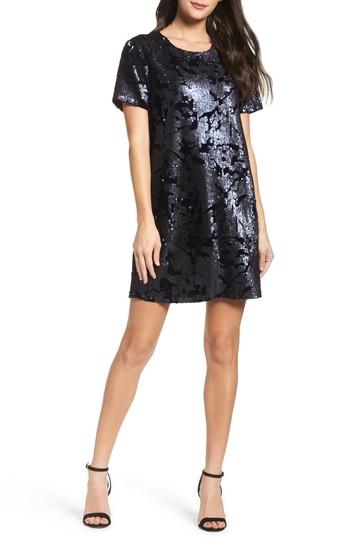 Women's Chelsea28 Sequin Velvet Shift Dress - Blue