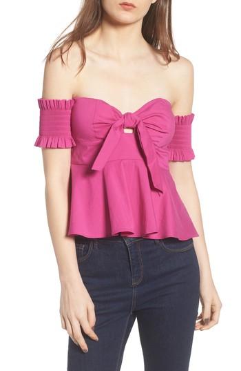 Women's Socialite Smocked Off The Shoulder Top