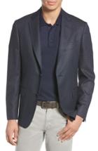 Men's John W. Nordstrom Traditional Fit Check Wool Blend Sport Coat S - Blue
