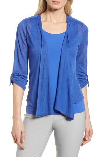 Women's Nic+zoe Take Comfort Four-way Convertible Cardigan - Blue