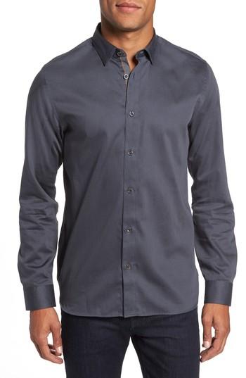 Men's Ted Baker London Strazbo Tonal Print Sport Shirt (m) - Grey