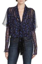 Women's Dvf Margie Tinsel Blouse - Black