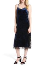Women's Chelsea28 Lace Trim Velvet Slipdress - Blue