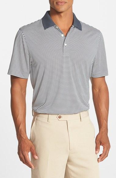 Men's Cutter & Buck 'trevor' Stripe Drytec Polo - Black