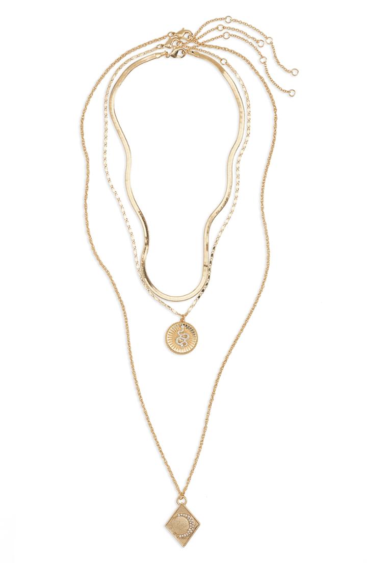Women's Bp. Set Of 3 Moon & Snake Necklaces