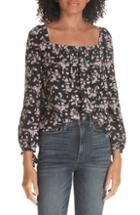 Women's Milly Leopard Print Silk Jacquard Top