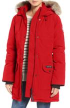 Women's Canada Goose Trillium Fusion Fit Hooded Parka With Genuine Coyote Fur Trim - Red