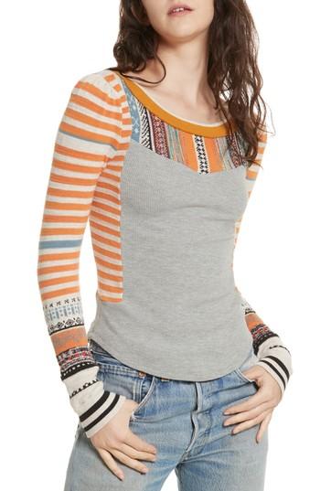 Women's Free People Sweet Gal Thermal Top - Grey