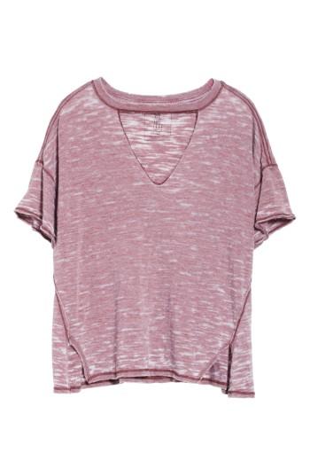Women's Free People Jordan Burnout Tee - Burgundy