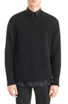 Men's Givenchy Destroyed Wool Sweater - Black