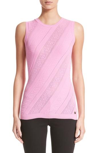 Women's Versace Collection Frame Detail Knit Tank Us / 38 It - Pink