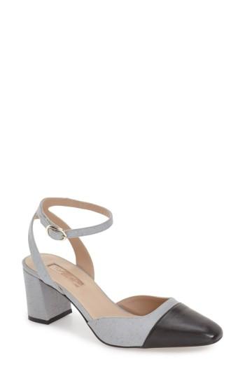 Women's Topshop 'jewel' Cap Toe Block Heel Pump .5us / 40eu - Metallic