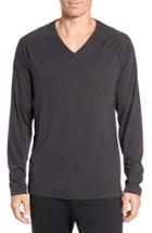 Men's Alo Triumph Long Raglan Sleeve V-neck T-shirt - Grey