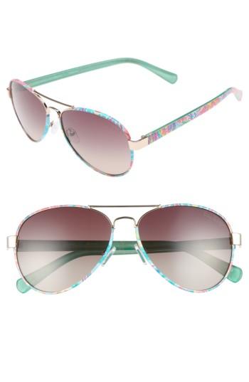 Women's Lilly Pulitzer Ainsley 59mm Polarized Aviator Sunglasses - Blue