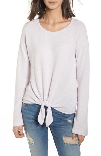 Women's Socialite Tie Waist Pullover - Purple